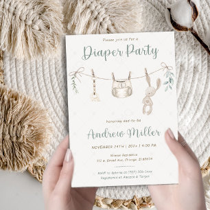 Boho Luier Party Aangepaste Uitnodiging voor papa-