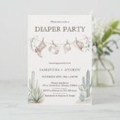 Boho Luier Party Cowboy Baby shower Kaart (Staand voorkant)