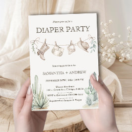 Boho Luier Party Cowboy Baby shower Kaart