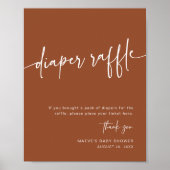 Boho Luier Raffle Teken Minimale Moderne Rust Poster (Voorkant)