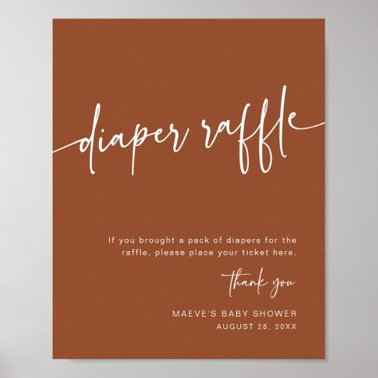 Boho Luier Raffle Teken Minimale Moderne Rust Poster (Voorkant)