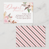 Boho Luier Raffle Ticket, Waterverf Floral Visitekaartje (Voorkant / Achterkant)