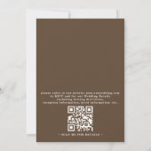 Boho Luifel Bloemrijke Elegante Chic QR Code Trouw Kaart (Achterkant)