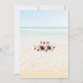 Boho Luifel Bruine Bloemige Strand Maui Bruiloft Kaart (Achterkant)