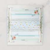 Boho Luifel Burgundy Bloemrijke Strand Huwelijk Ma Plaatskaartje (Buitenkant ongevouwen)