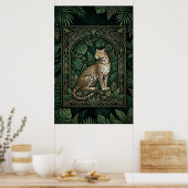 Boho Luipaard Botanische Poster | Gouden Lijnkunst (Keuken)