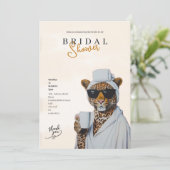 boho luipaard bruiloft uitnodiging (Staand voorkant)