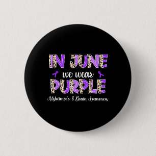 Boho Luipaard Juni Draag Paars Alzheimers Brein Ronde Button 5,7 Cm