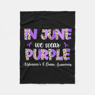 Boho Luipaard Juni Draagt Paars Alzheimers Brein Fleece Deken