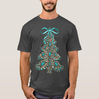 Boho Luipaard Kerstboom Cheetah Print Coquette B T-shirt