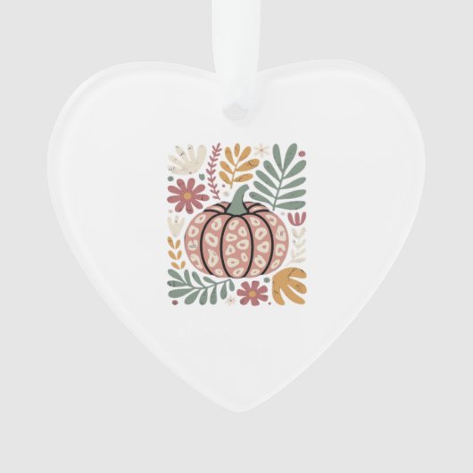 Boho Luipaard Pompoen Herfst � Retro Herfst Bloemi Ornament (voorkant)