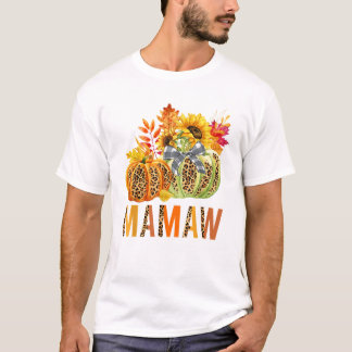 Boho Luipaard Pompoenen Mamaw Herfst T-shirt