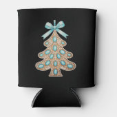 Boho Luipaard Turquoise Kerstboom Coquette Strik Blikjeskoeler (Voorkant)