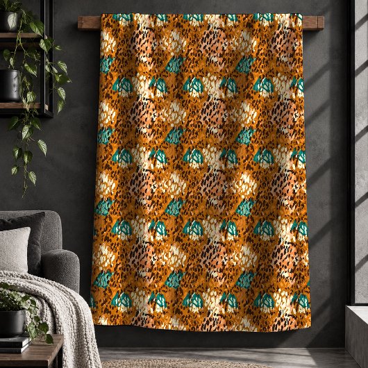 Boho Luipaardprint Levendig Abstracte Fleece Deken