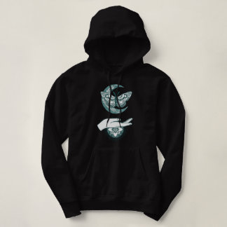 Boho Luna Moth Hemels Hand Mystieke Maan Spirit Hoodie