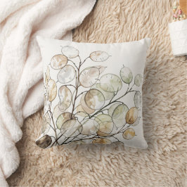 Boho Lunaria Waterverf Botanische Bloem Kussen