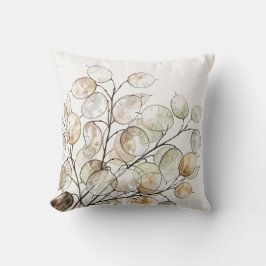 Boho Lunaria Waterverf Botanische Bloem Kussen