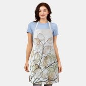 Boho Lunaria Waterverf Botanische Bloem Schort (Gedragen)