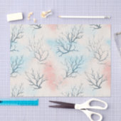 Boho Luxe Watercolor Kust Koraal Patroon (1) Tissuepapier (Craft)