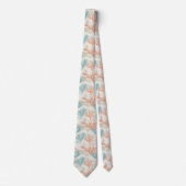 Boho Luxe Watercolor Kust Koraal Patroon (6) Stropdas (Voorkant)