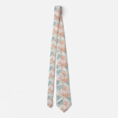 Boho Luxe Watercolor Kust Koraal Patroon (6) Stropdas (Achterkant)