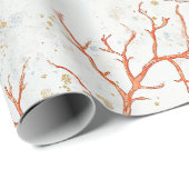 Boho Luxe Waterverf Kust Koraal Patroon (2) Cadeaupapier (Rol Hoek)