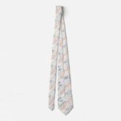 Boho Luxe Waterverf Kust Koraal Patroon (2) Stropdas (Achterkant)