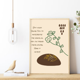 Boho maakt een eenvoudig groen ventilatorcitaat poster