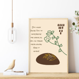 Boho maakt een eenvoudig groen ventilatorcitaat poster