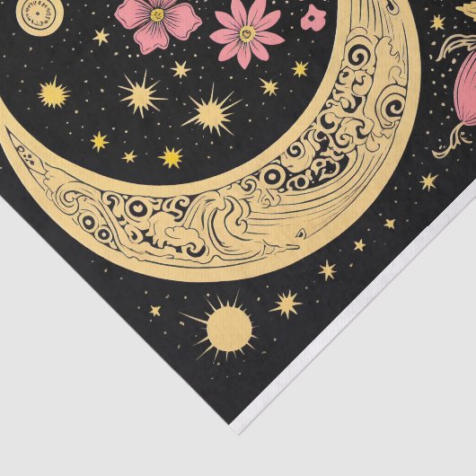 Boho Maan en Bloemen 10 Decoupage Papier (Detail)