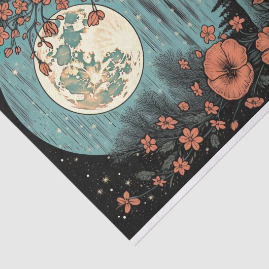 Boho Maan en Bloemen 8 Decoupage Papier (Detail)
