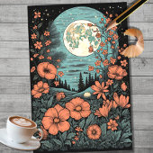 Boho Maan en Bloemen 8 Decoupage Papier