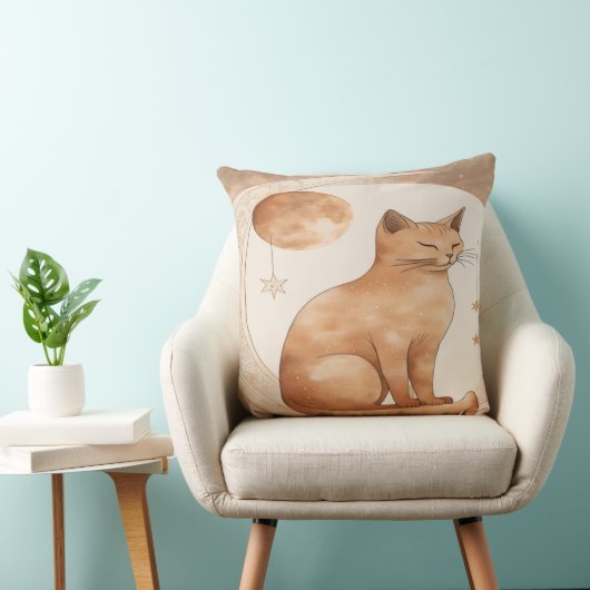 Boho Maan Kat Design Kussen (Stoel)