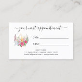 Boho Maan Kristallen Veren Bloemen Afspraak Visitekaartje (Achterkant)