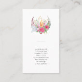 Boho Maan Kristallen Veren Bloemen Verticale Foto Visitekaartje (Achterkant)