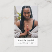 Boho Maan Kristallen Veren Bloemen Verticale Foto Visitekaartje (Voorkant)