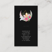 Boho Maan Kristallen Veren Bloemen Verticale Foto Visitekaartje (Achterkant)