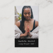 Boho Maan Kristallen Veren Bloemen Verticale Foto Visitekaartje (Voorkant)