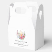 Boho Maan Kristallen Veren Roze Bloemen Bruiloft Bedankdoosjes (Geopend)