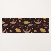 Boho maan met herfstbladeren in monogram  yogamat (Achterkant (horizontaal))