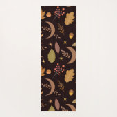 Boho maan met herfstbladeren in monogram  yogamat (Achterkant)