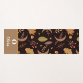 Boho maan met herfstbladeren in monogram  yogamat (Voorkant (horizontaal))