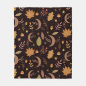 Boho Maan met Herfstbladeren Patroon Fleece Deken (Voorkant)