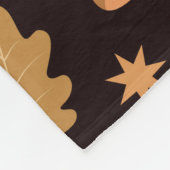Boho Maan met Herfstbladeren Patroon Fleece Deken (Hoek)