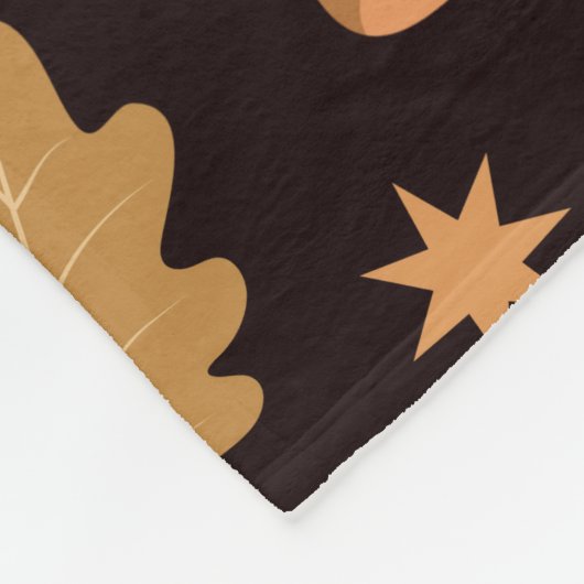 Boho Maan met Herfstbladeren Patroon Fleece Deken (Hoek)