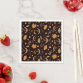 Boho maan met herfstbladerenpatroon  servet (Insitu)