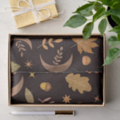 Boho maan met herfstbladerenpatroon    tissuepapier (Geschenk)