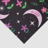 Boho Maan met Roze Bloemen en Bladeren Tissuepapier (Detail)