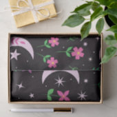 Boho Maan met Roze Bloemen en Bladeren Tissuepapier (Geschenk)
