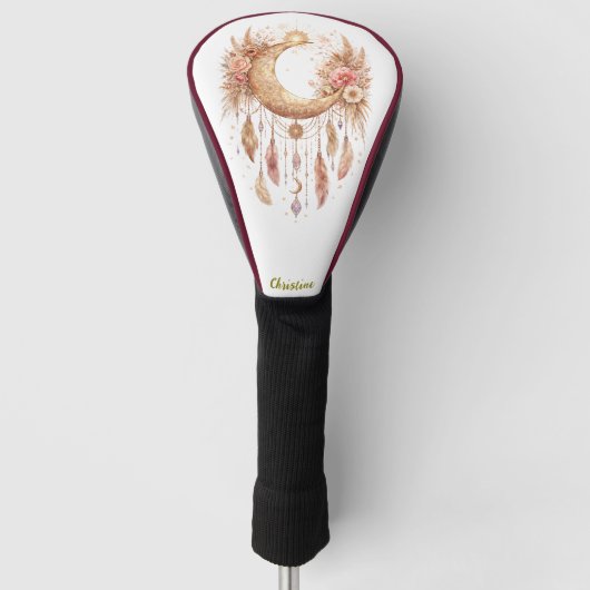 Boho Maan Mystieke Sfeer Golfheadcover (Voorkant)